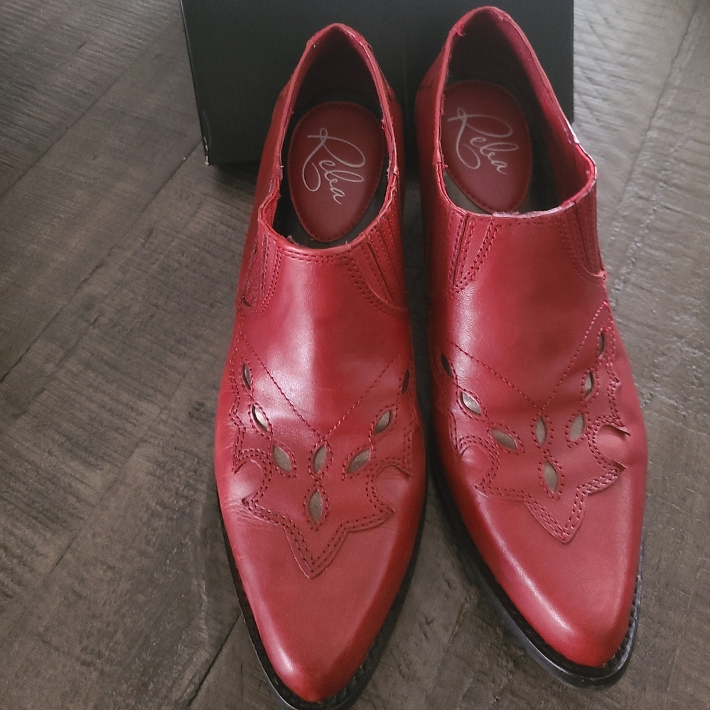 Reba red bootie boots